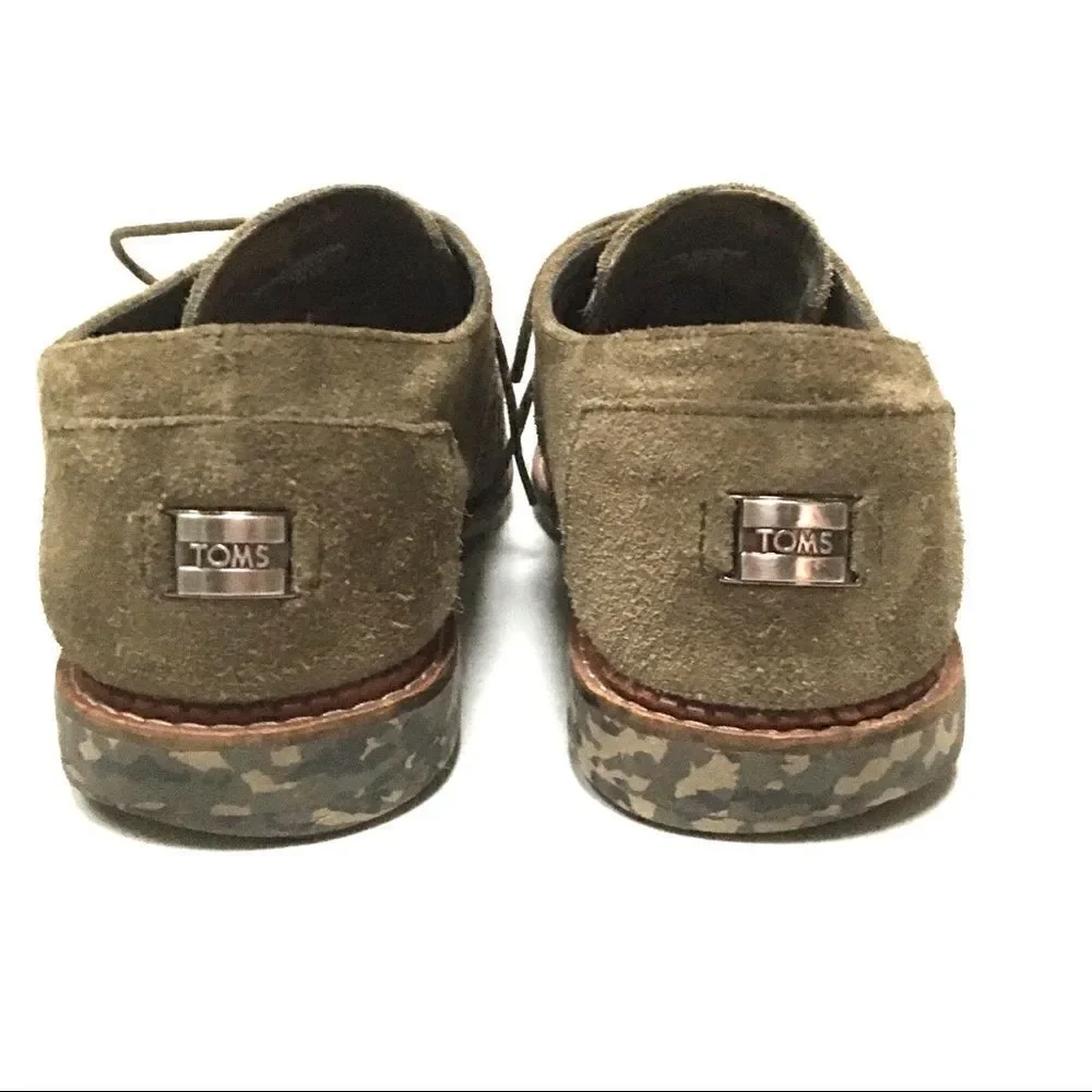 ‎Toms camo wing tip suede oxford loafers 12